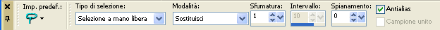 selezione a mano libera con sfumatura
