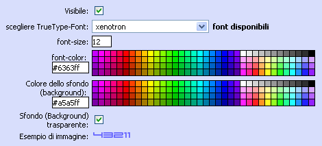 colori e fonts